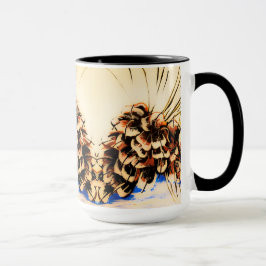 Blå Vintage Pinecone Kopp