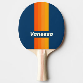 Blå Vintage Pinrand med namn Pingisracket