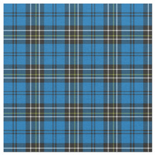 Blå Vintage Plaid Tyg