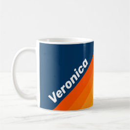 Blå Vintage Randig med Namn Kaffemugg