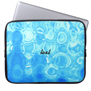 Blå Vintage Retro Glamour Mode Cirkel Konst Laptop Sleeve