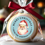 Blå Vintage Retro Jultomten God jul Runt Klistermärke<br><div class="desc">Fira festsäsongen med vår blå Vintage Retro Jultomten God jul Classic Round Sticker! Den här charmerande etiketten har en nostalgisk Jultomten-design som ställs in mot snyggtens fasta bakgrund och kombinerar vintagens charm med modern luft. Perfekt för att lägga till ett snyggt drag i julklappar och Helgdag. Anpassa anpassad design till...</div>