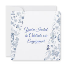 Blå Vintage Romantik Förlovning