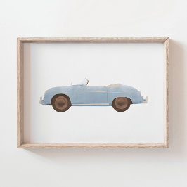 Blå Vintage Speedster Barnkammardekor Poster