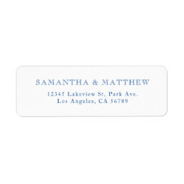 Blå Vintage Typografi Par Adress Returadress Etikett