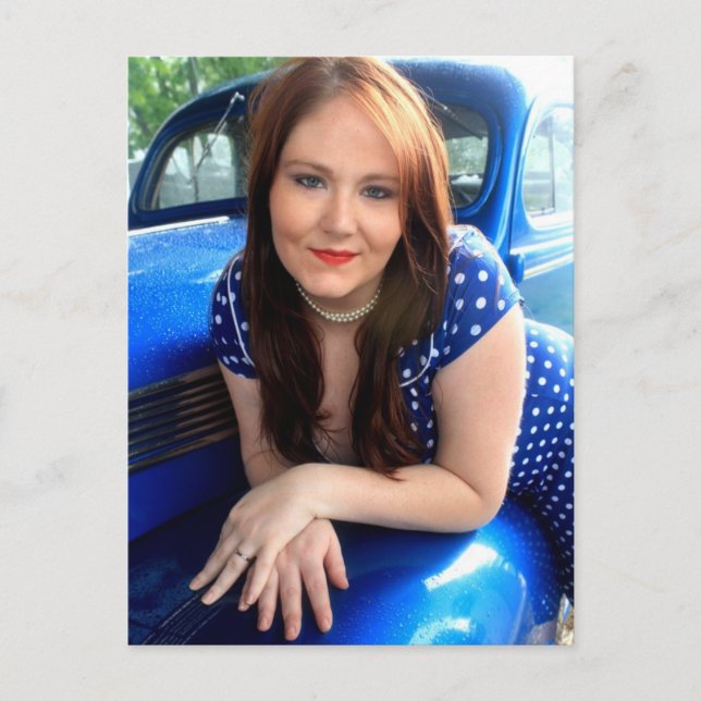 Blå Vintage Vykort (Framsida)