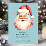 Blå Vintagen Retro Jultomten jul Party Inbjudningar<br><div class="desc">Inbjudan dina gäster till ett festligt firande med helgdag med denna blåa Vintage Retro Jultomten julfest. Den här klassiska designen har en snygg vintage, vattenfärgen Santa, och är en charm och sofistikerad design. Perfekt för en helgdag-samling. Med inbjudan kan du anpassa dig till din händelseinformation och skapa en personlig som...</div>