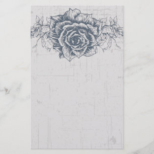 Blå Vintagen Ro Gräns Brevpapper