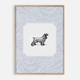 Blå vintagen stil, daghem hund poster