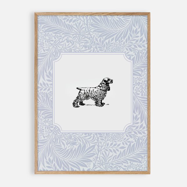 Blå vintagen stil, daghem hund poster (Skapare uppladdad)