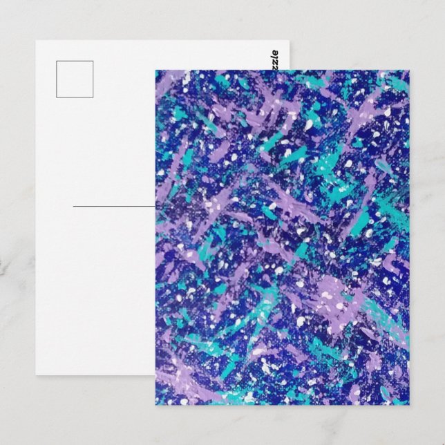Blå vinter-Abstrakt Vykort (Fram/baksida)