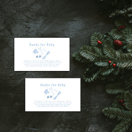 Blå Vinter Après Bébé Skidböcker För Baby Shower Tilläggskort