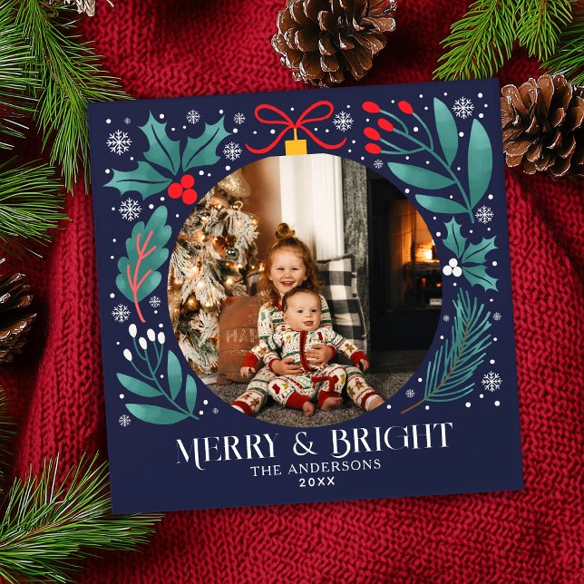 Blå vinter-botaniska prydnadsjulfoto (Skapare uppladdad)