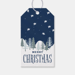 Blå vinter jul glada jul presentkort presentetikett