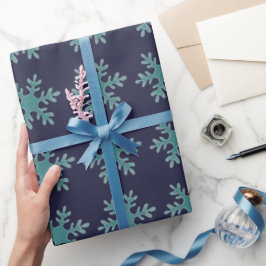 Blå vinter jul snöflinga mönster semester presentpapper