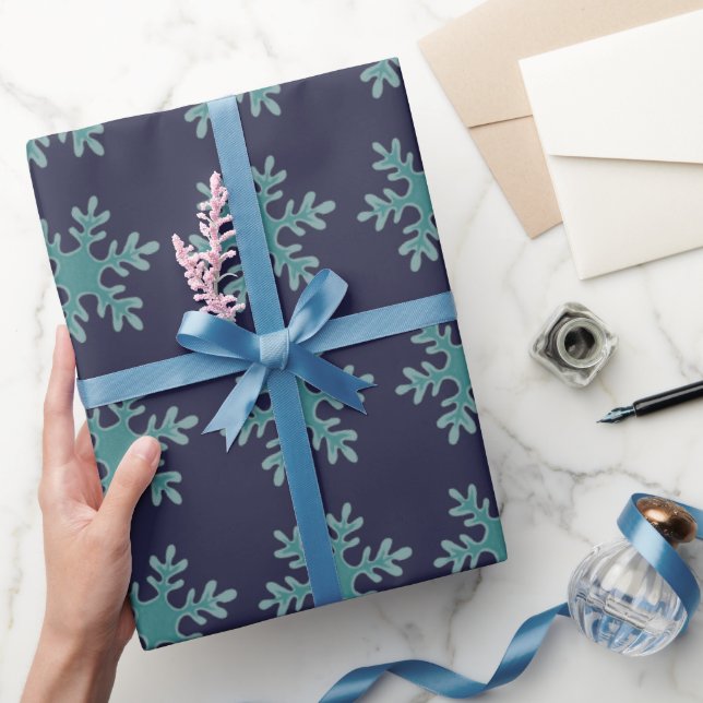 Blå vinter jul snöflinga mönster semester presentpapper (Gifting)
