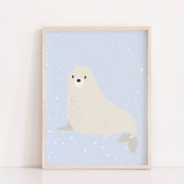 Blå vinter | Lejon arktisk näsduk för arktiska dju Poster