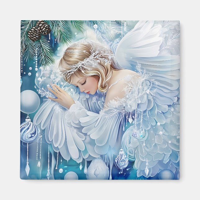 Blå vinter-magnet magnet (Framsidan)