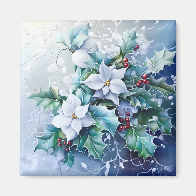 Blå vinter-magnet magnet (Framsidan)