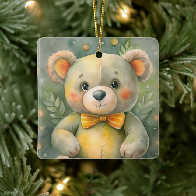 Blå vinter med dekor julgransprydnad keramik (Träd)