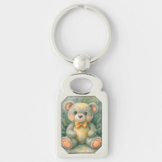 Blå vinter med dekor rektangulärt silverfärgad nyckelring