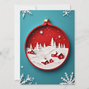 ❄️ Blå vinter papper prydnad jul by Kort