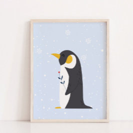 Blå vinter | Penguin Arktisk näsduk för arktiska d Poster