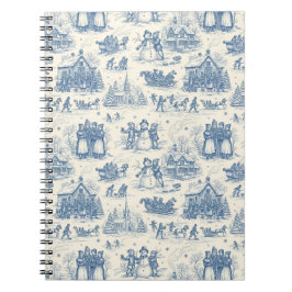 Blå Vinter Toile Chinoiserie Anteckningsbok
