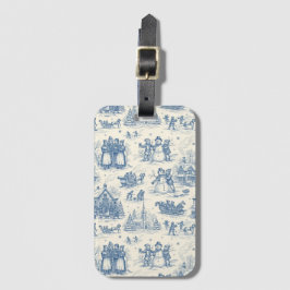 Blå Vinter Toile Chinoiserie Bagagebricka