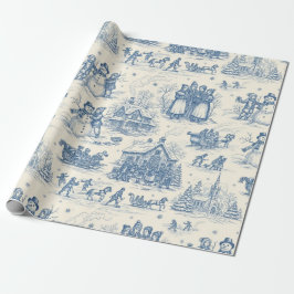 Blå Vinter Toile Chinoiserie Presentpapper