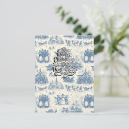 Blå Vinter Toile Chinoiserie Vykort
