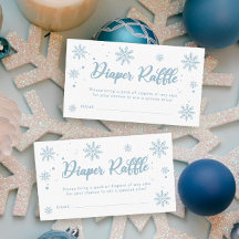 Blå vinter Wonderland Baby Shower Raffle