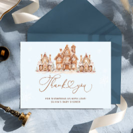 Blå vinterjul - babyskor - tackkort kort