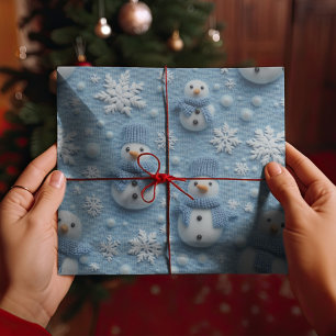 Blå vinterjul Sowman & Snöflingor Presentpapper