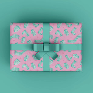 Blå vinterjulklapp presentpapper