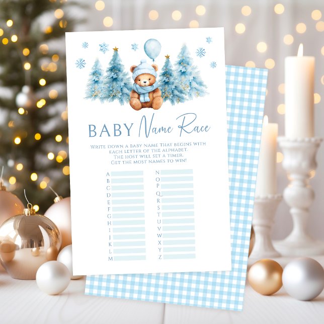 Blå vinterspel Nalle Baby Namn Tävling (Skapare uppladdad)
