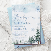 Blå Vinterundrets Babyshower