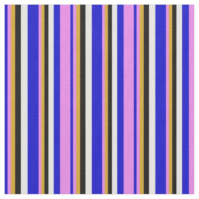 Blå, Violet, Goldenrod, Svartvit Färgad Tyg (Närbild)