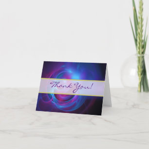 Blå Violet och Rosa Cosmic Bröllop Tack Kort