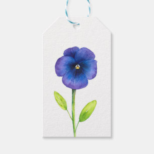 Blå Violet Pansy Presentetikett