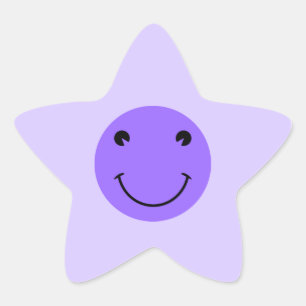 Blå Violett Ansikte Stjärnformat Klistermärke