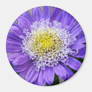 blå violett blomma magnet