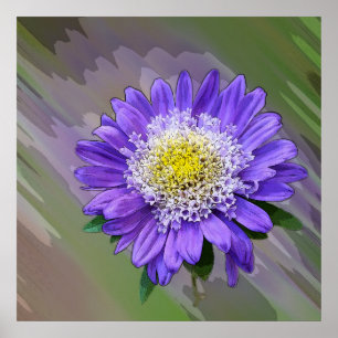 blå violett blomma poster