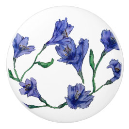 Blå violett Blommigt, vattenfärg Knopp