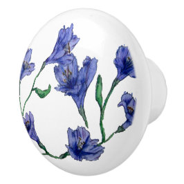 Blå violett Blommigt, vattenfärg Knopp