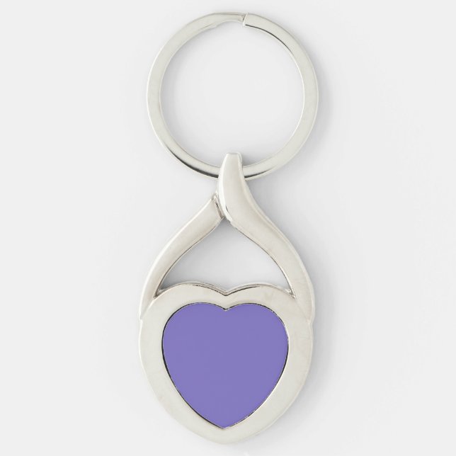 Blå-violett (Crayola)(enfärgad)  Twisted Heart Silverfärgad Nyckelring (Framsidan)