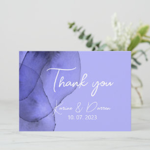 Blå violett lavender-vattenfärg tack kort