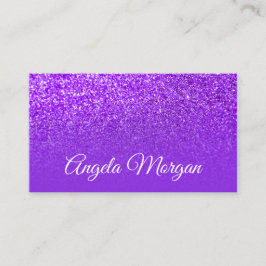 Blå Violett Lila Ombre Glitter Foto Visitkort