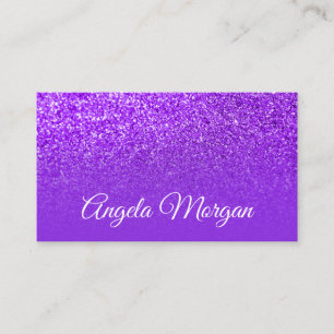Blå Violett Lila Ombre Glitter Foto Visitkort