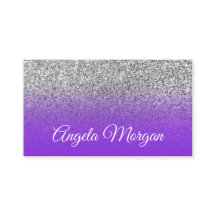 Blå Violett Lila Ombre Silver Glitter Foto